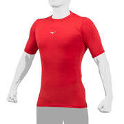 MIZUNO Baseball Undershirt Short Sleeve Top Low Neck Inner Wear Softball 12JABC31