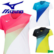 MIZUNO Women's Game Shirt Uniform Short Sleeve Top Tennis Soft Tennis Badminton Wear