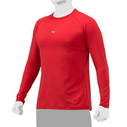 MIZUNO Baseball Undershirt Long Sleeve Top Low Neck Loose Fit Loose Softball 12JAAP10