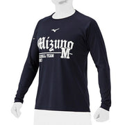 Mizuno Baseball T-shirt, Long Sleeve, Top, Round Neck, Practice Wear, MIZUNO Softball 12JAAT19