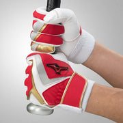 Mizuno Baseball Junior Boys' Gloves Batting Gloves for Batting Both Hands Wild Drive Red MIZUNO Batting Gloves