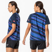 MIZUNO Table Tennis Women's Uniform Game Shirt Short Sleeve Top Wear