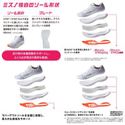 Immediate shipping Mizuno Wave Rebellion Flash 2 running shoes with thick soles. MIZUNO J1GC243581 ◎