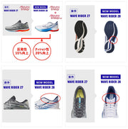 Mizuno Wave Rider 28 Running Shoes with Platform Sole (J1GC240351) - Ships Immediately