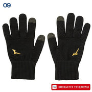 Mizuno Baseball Knit Gloves Smartphone Compatible Breath Thermo Mizuno Pro Cold Protection MizunoPro Softball Men's 12JYAA01