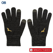 Mizuno Baseball Knit Gloves Smartphone Compatible Breath Thermo Mizuno Pro Cold Protection MizunoPro Softball Men's 12JYAA01