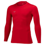 Mizuno Inner Long Sleeve Shirt Brushed Lining Top Round Neck Long Under Stretch MIZUNO Soccer Futsal P2MAB550 Men's