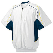 Mizuno Baseball Half Zip Jacket Short Sleeve Top Mesh Lining Water Repellent Windproof Softball Wear 52WW388