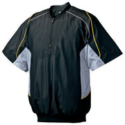 Mizuno Baseball Half Zip Jacket Short Sleeve Top Mesh Lining Water Repellent Windproof Softball Wear 52WW388