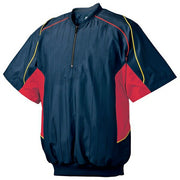 Mizuno Baseball Half Zip Jacket Short Sleeve Top Mesh Lining Water Repellent Windproof Softball Wear 52WW388