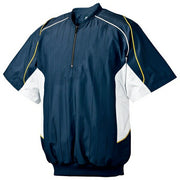 Mizuno Baseball Half Zip Jacket Short Sleeve Top Mesh Lining Water Repellent Windproof Softball Wear 52WW388