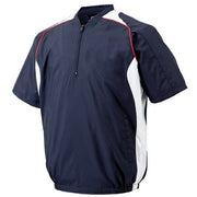 Mizuno Baseball Half Zip Jacket Short Sleeve Top Mesh Lining Water Repellent Windproof Softball Wear 12JE4V41