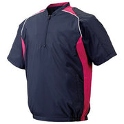 Mizuno Baseball Half Zip Jacket Short Sleeve Top Mesh Lining Water Repellent Windproof Softball Wear 12JE4V41