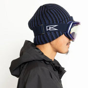 REVOLT FRAMELESS-2 Frameless Snowboard Goggles, Navy Blue Mirror/Clear PHOF Photochromic Lens, 24/25 inch