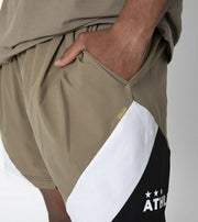 ATHLETA Men's Colorblock TR Shorts with Pockets, Futsal and Soccer Apparel, Ships Immediately. Product Code: 04173