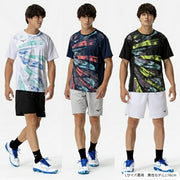 Mizuno Game Shirt, Short Sleeve, Uniform, Tennis, Soft Tennis, Badminton, Men's, Unisex, 62JAC028