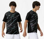 Mizuno Game Shirt, Uniform, Short Sleeve, Top, Tennis, Soft Tennis, Badminton, Men's, Unisex, 62JAC024