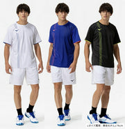 Mizuno Game Shirt, Uniform, Short Sleeve, Top, Tennis, Soft Tennis, Badminton, Men's, Unisex, 62JAC026