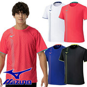Mizuno Game Shirt, Uniform, Short Sleeve, Top, Tennis, Soft Tennis, Badminton, Men's, Unisex, 62JAC026