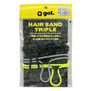 Gol. Hair Ties, Set of 3, Adjustable Size, Hair Clips, Futsal/Soccer Wear, G281-747