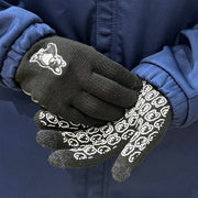 Soccer Junky Stretchy Knit Gloves, Smartphone Compatible, Futsal, Soccer Wear, Cold Weather Protection, SJ25D49