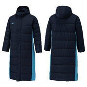 Mizuno Breath Thermo Padded Bench Coat, Long Coat, Cold Weather Protection, Model 32MEC663