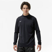 Mizuno Breath Thermo Heat-Generating T-Shirt, Long Sleeve, High Neck, Sportswear, Men's/Unisex, 32MAC544