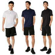 Asics short-sleeved button-down polo shirt, sportswear, unisex, 2033C176