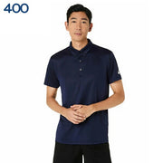 Asics short-sleeved button-down polo shirt, sportswear, unisex, 2033C176