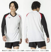 MIZUNO Volleyball Uniform Game Shirt Long Sleeve Top Volleyball Wear Unisex Junior