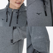 MIZUNO Women's Sweat Hoodie Stretch Full Zip Hoodie Top