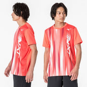 T-shirt, plastic shirt, short sleeve top, MIZUNO tennis, soft tennis, badminton wear, men's