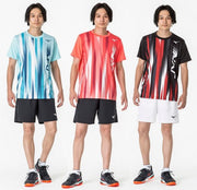 T-shirt, plastic shirt, short sleeve top, MIZUNO tennis, soft tennis, badminton wear, men's