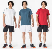 T-shirt, plastic shirt, short sleeve top, MIZUNO tennis, soft tennis, badminton wear, men's