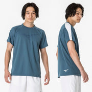 T-shirt, plastic shirt, short sleeve top, MIZUNO tennis, soft tennis, badminton wear, men's