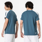 T-shirt, plastic shirt, short sleeve top, MIZUNO tennis, soft tennis, badminton wear, men's