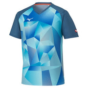 MIZUNO Table Tennis Uniform Short Sleeve Top Game Shirt Wear Men's Unisex