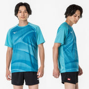 MIZUNO Table Tennis Uniform Short Sleeve Top Game Shirt Wear Men's Unisex